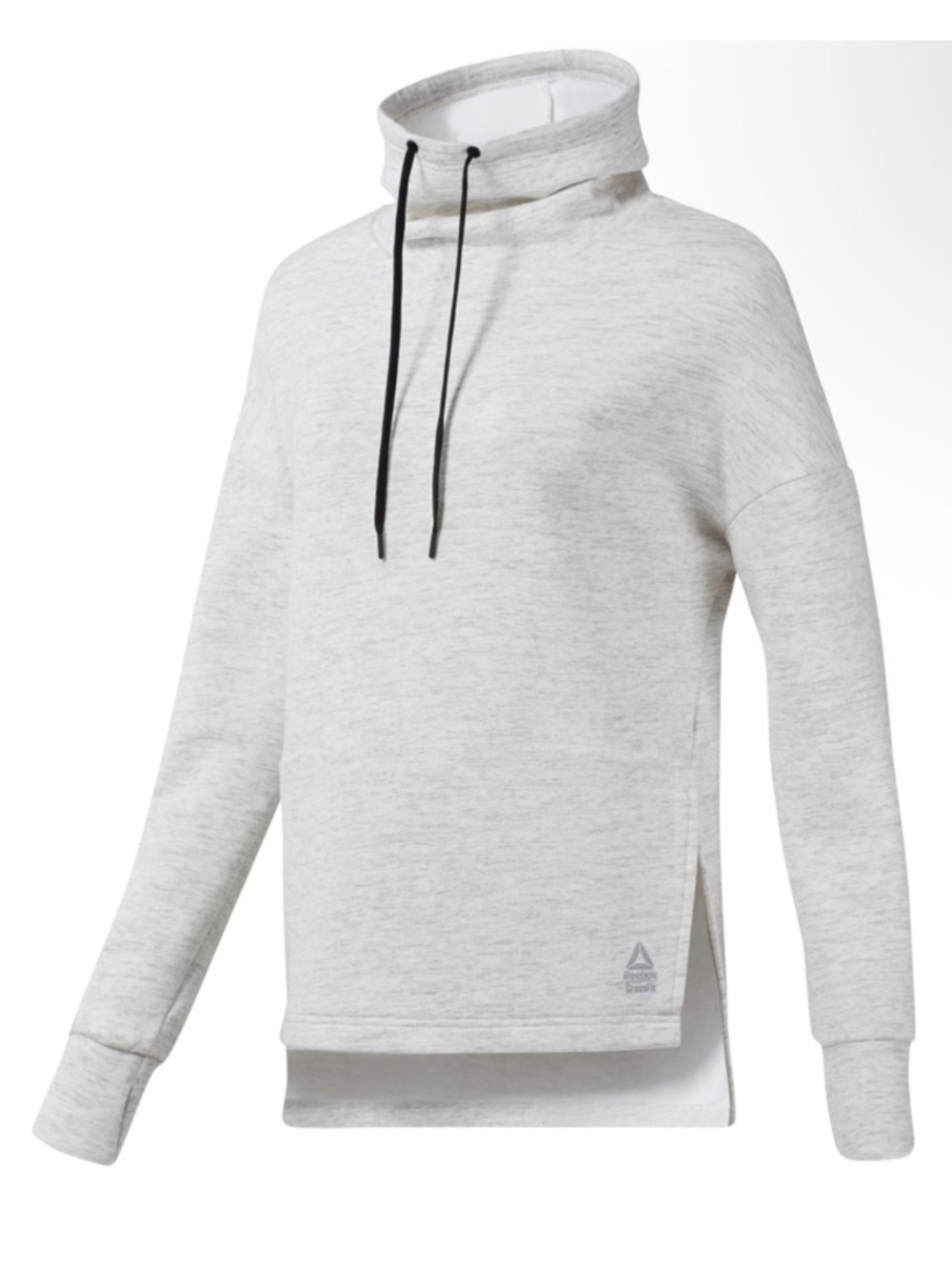 Reebok Light Heather Gray Pullover with Black Drawstrings